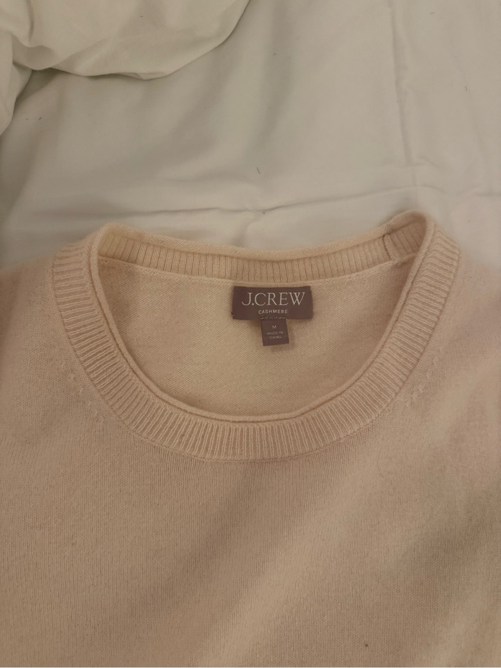 J Crew Cashmere Cream Short-Sleeve Knit Top - Picture 4 of 9